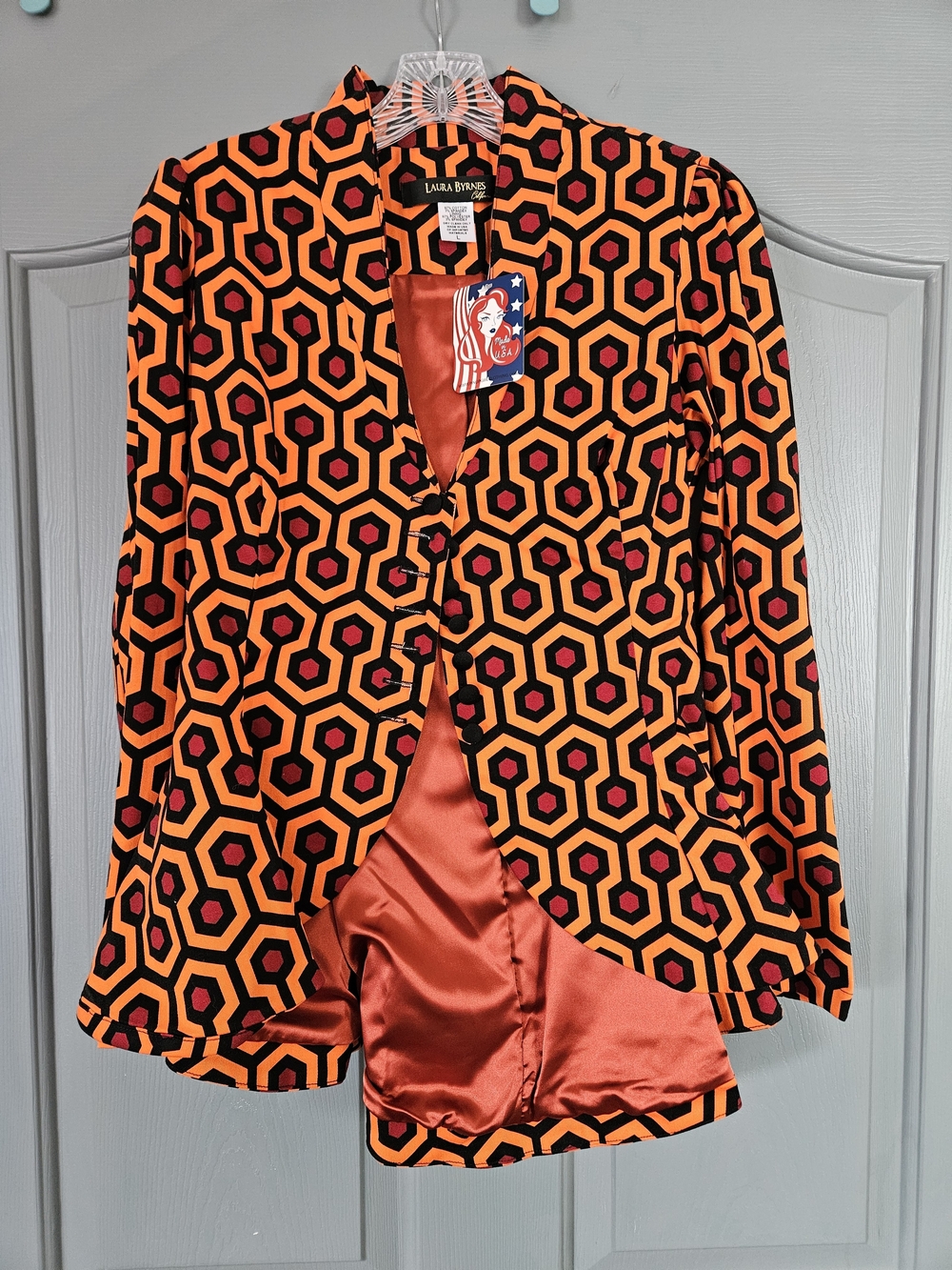 Pinup Girl Clothing Morgana Jacket Hotel Print NWT